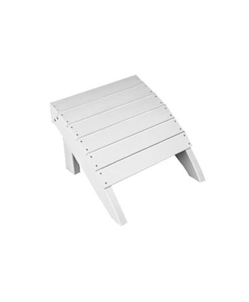 A small, white wooden stool with a simple, flat-topped design and slatted surface, isolated on a plain white background near a fireplace.
