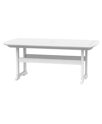 A white, modern office desk with a sleek design featuring a narrow shelf under the tabletop, set against a plain background with a fireplace insert.