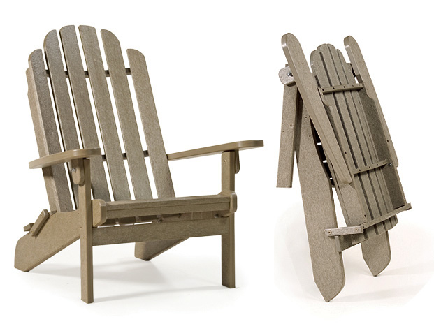 Shoreline Adirondack folding chair by Breezesta with high-back style made from recycled poly in 20 color options