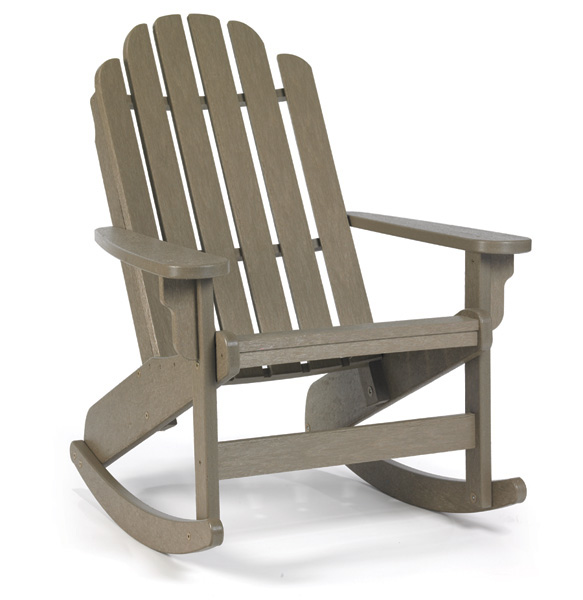 Shoreline Adirondack Rocker chair by Breezesta with high-back style made from recycled poly in 20 color options