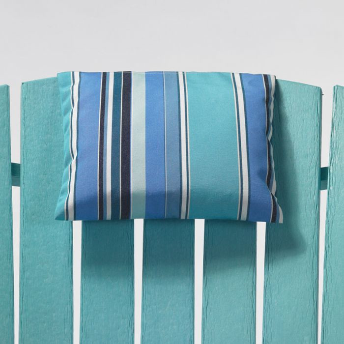 Adirondack Oasis Stripe head cushion by Breezesta using Sunbrella fabric and three pillow styles to choose from