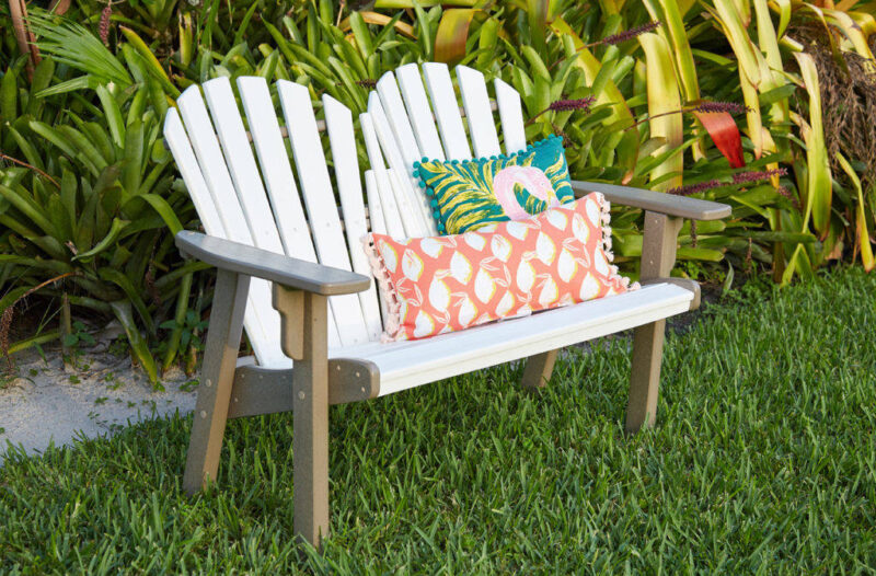 Coastal Collection white bench by Breezesta outdoor furniture made from recycled poly in a variety of other color options