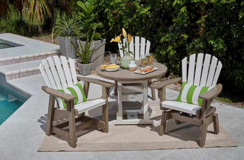 Coastal Collection white outdoor patio furniture set by Breezesta made from recycled poly in a variety of other color options