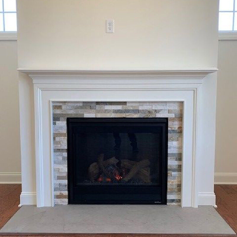 Full leg mantel with real stone